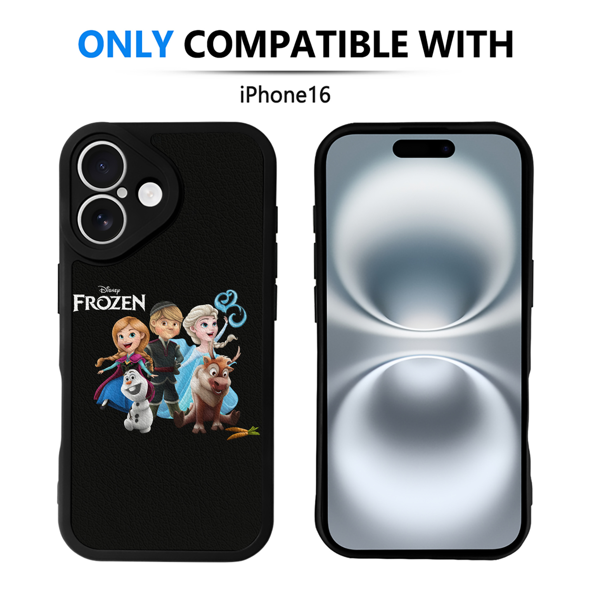（画像用） アナと雪の女王 アンナ エルサ Frozen Anna Elsa 【iPhone 16シリーズ対応】シリコンスマホケース（レザー調） 材質：シリコン